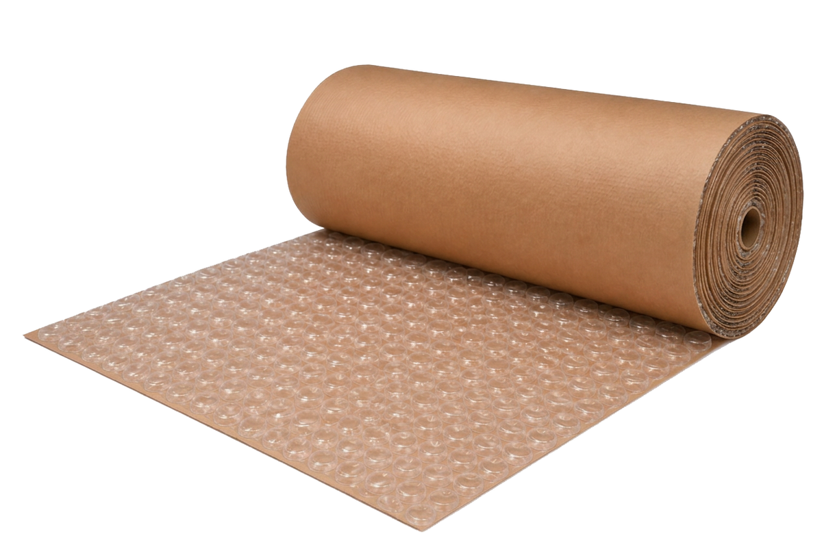 Kraft Laminated Bubble Roll – Paper-Backed Cushioning